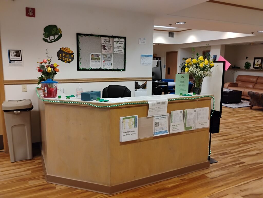 Reception Desk at the Blaine Community Center